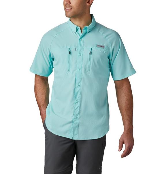 Columbia PFG Terminal Tackle Fishing Shirts Green For Men's NZ73562 New Zealand